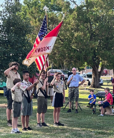 Citizens mingle with first responders