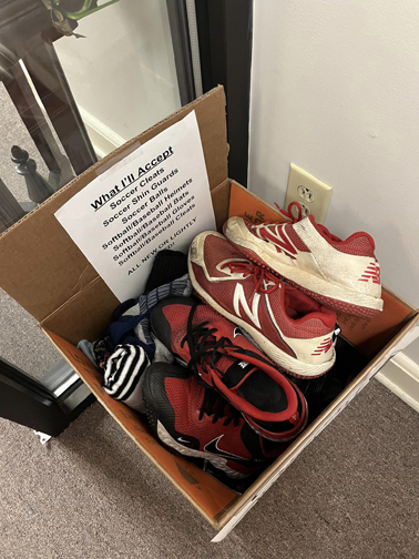 Teen collects sports equipment for kids in need
