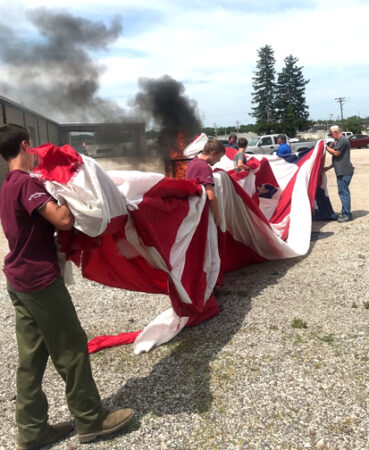 An honorable flag retirement