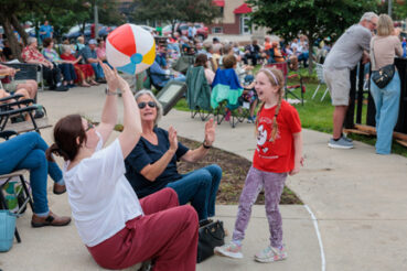 Gathered downtown for laughter