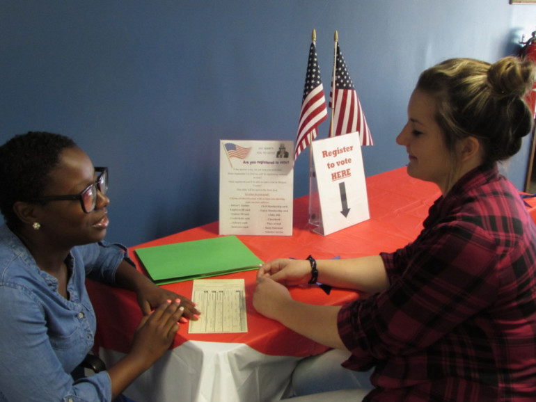 Voting at Lincoln Land Community College