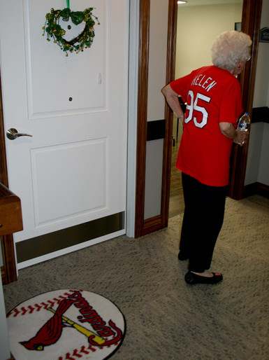 A Cardinal Fan Helen 95 all the way to the shoes!