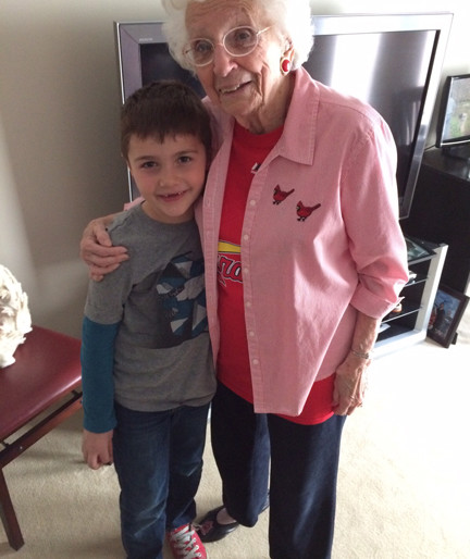 Great-grandson Parker Henry with his “big grandma.”