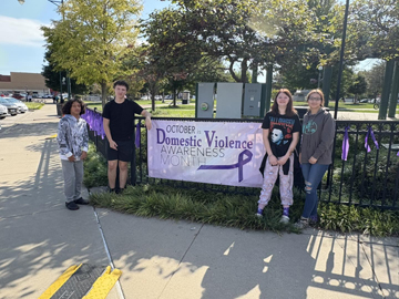 Purple means Domestic Violence Awareness Month
